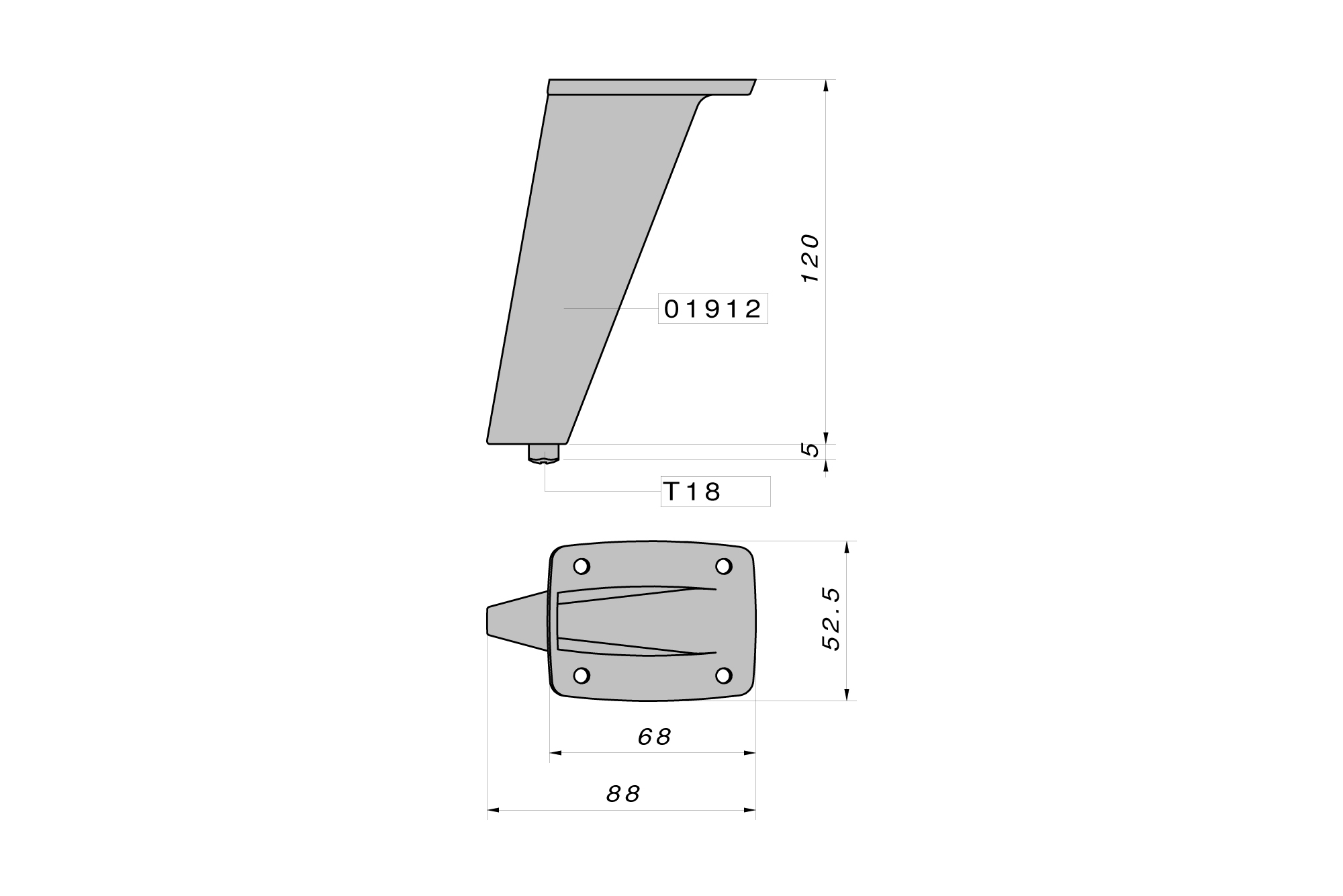 01912/T18 - Technical drawing