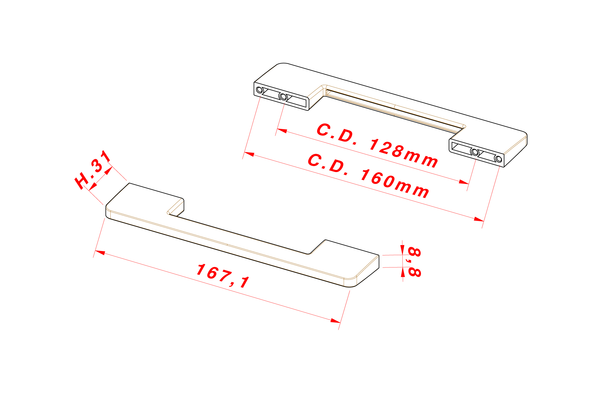 MZ1646/128-160 - Technical drawing